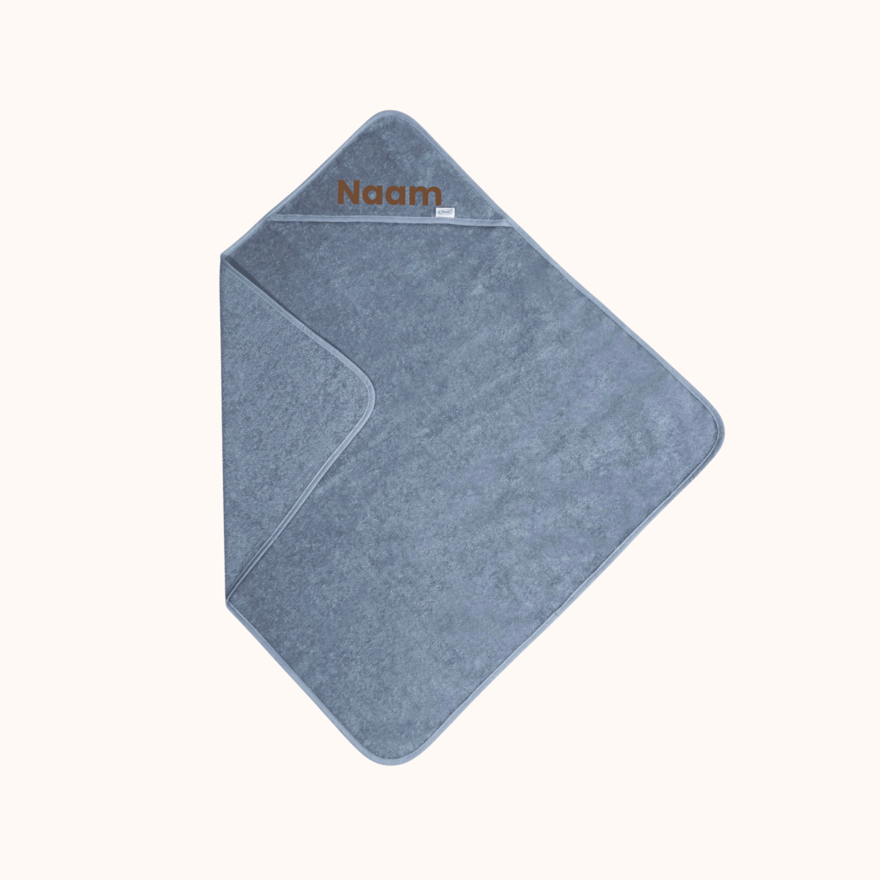 Badcape met naam - blauw