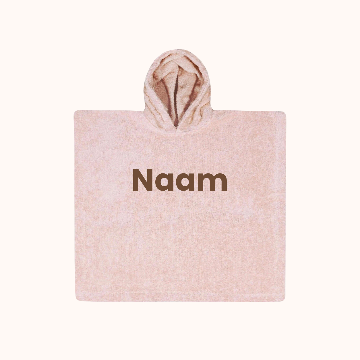 Poncho met naam - roze