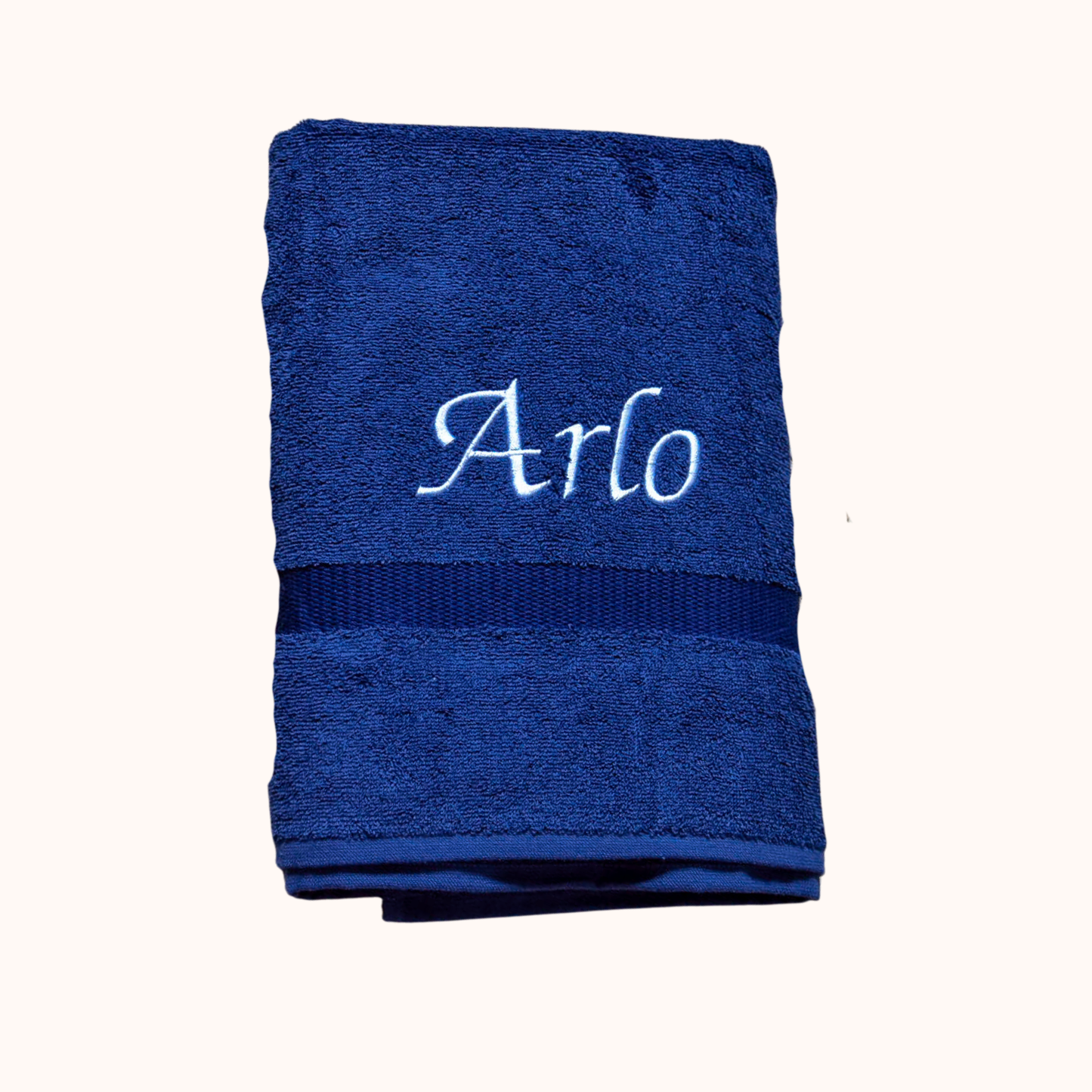 Handdoek 140x70cm met naam - blauw
