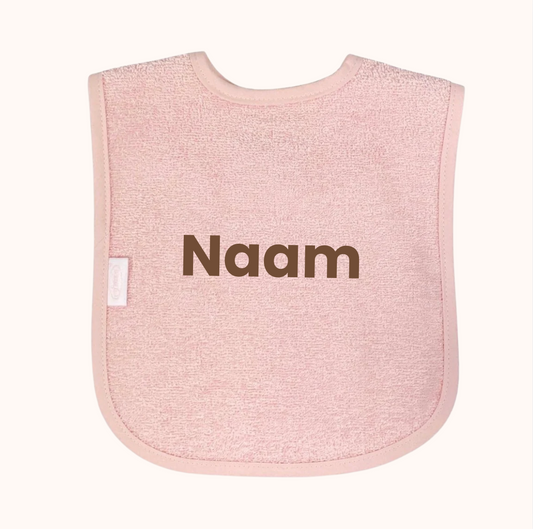 Slabbetje met naam - roze