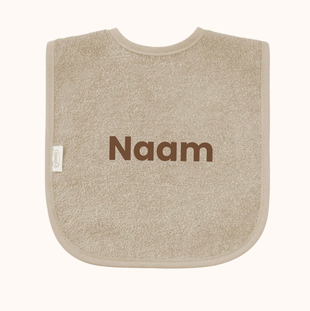 Slabbetje met naam - beige