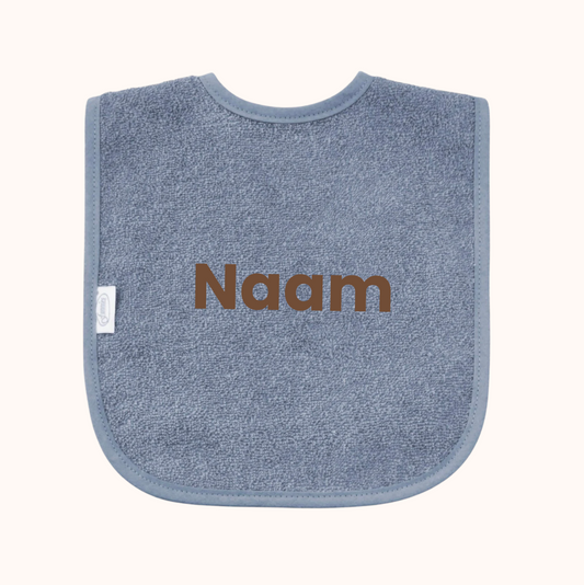 Slabbetje met naam - blauw