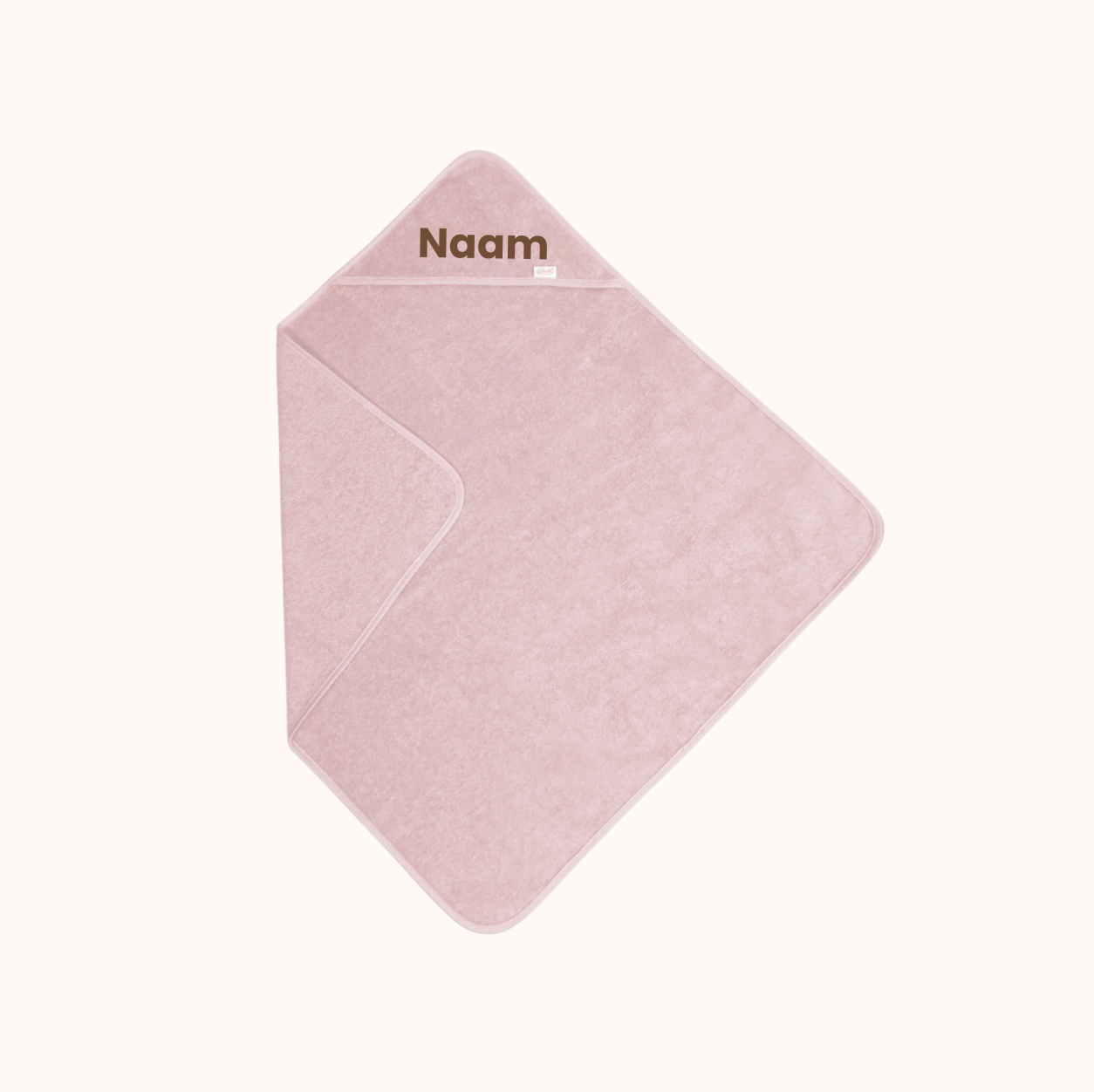 Badcape met naam - roze