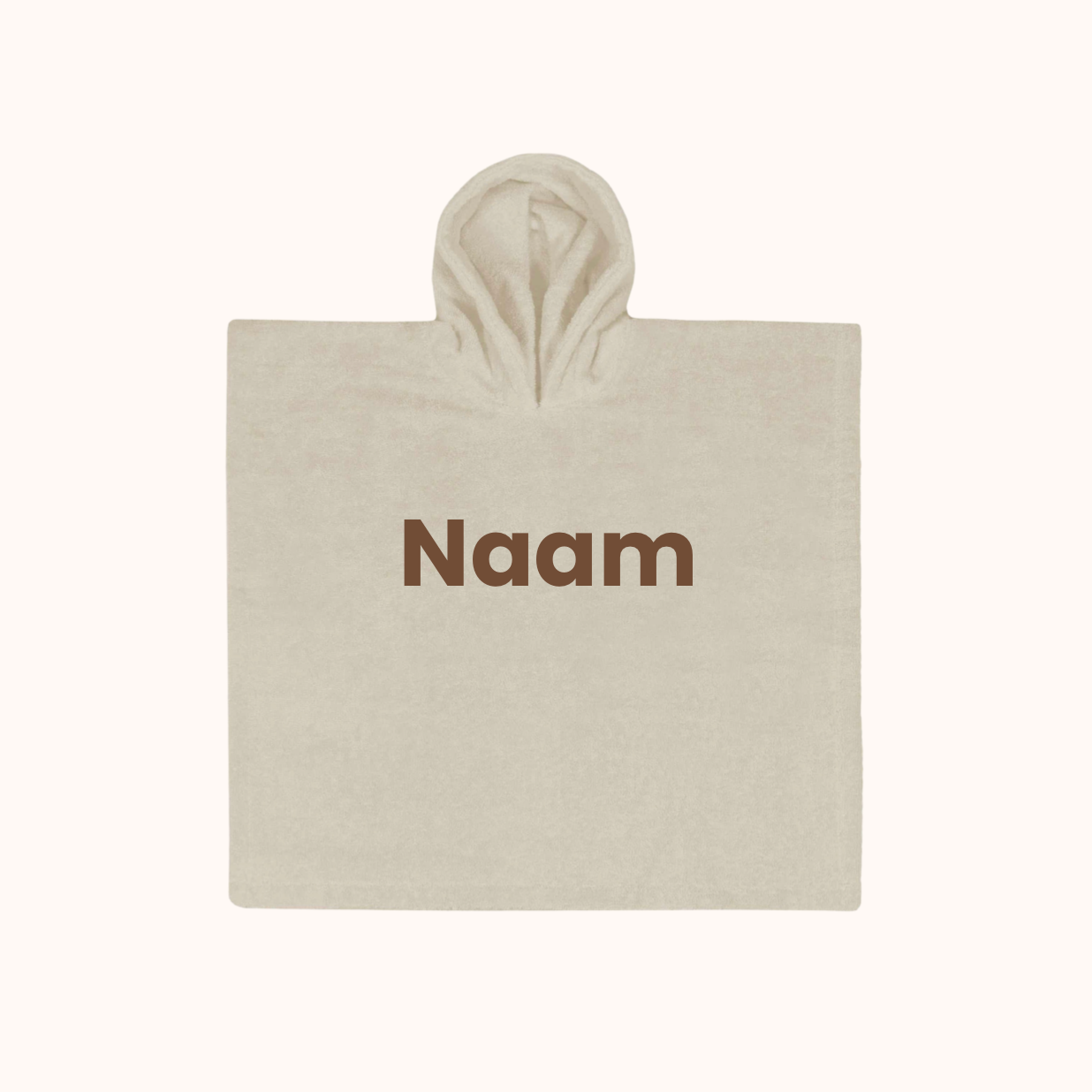 Poncho met naam - beige