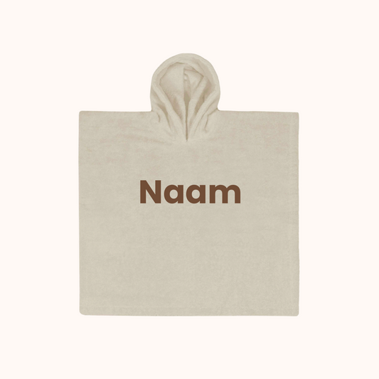 Poncho met naam - beige
