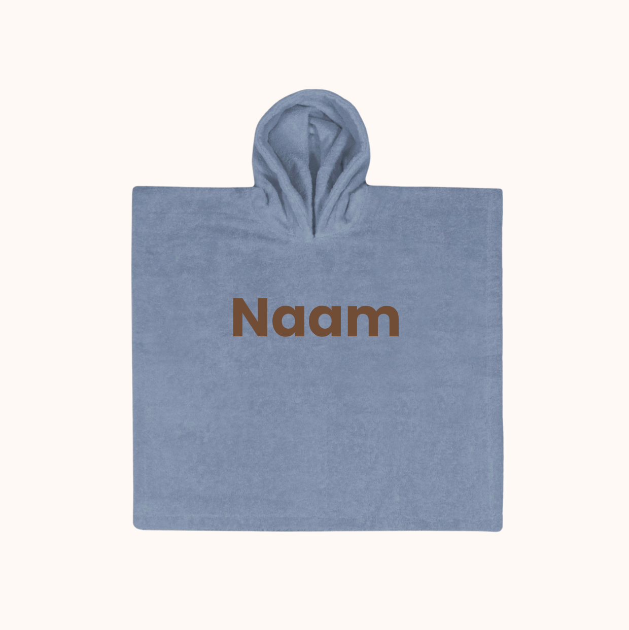 Poncho met naam - blauw