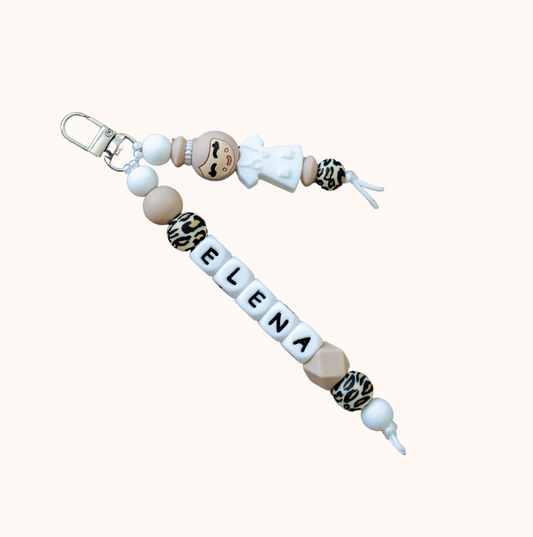 Duo sleutelhanger zorg - beige