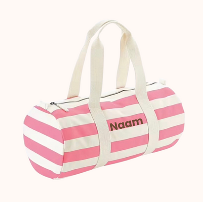 Logeertas met naam - roze